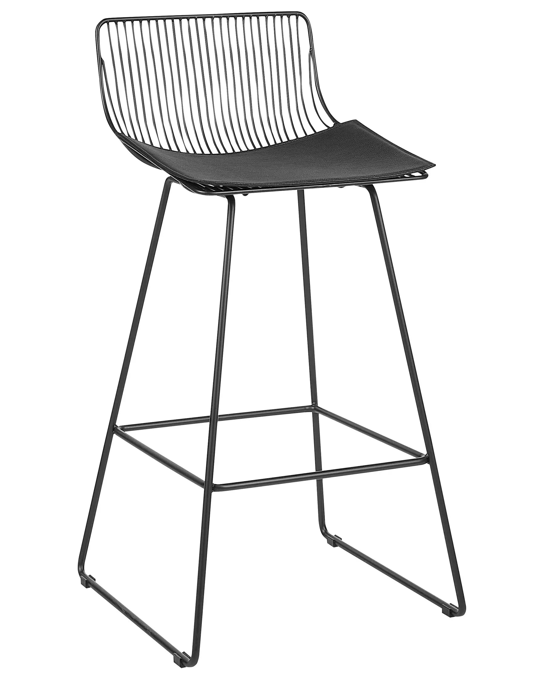 Set of 2 Bar Chairs FREDONIA Metal Black