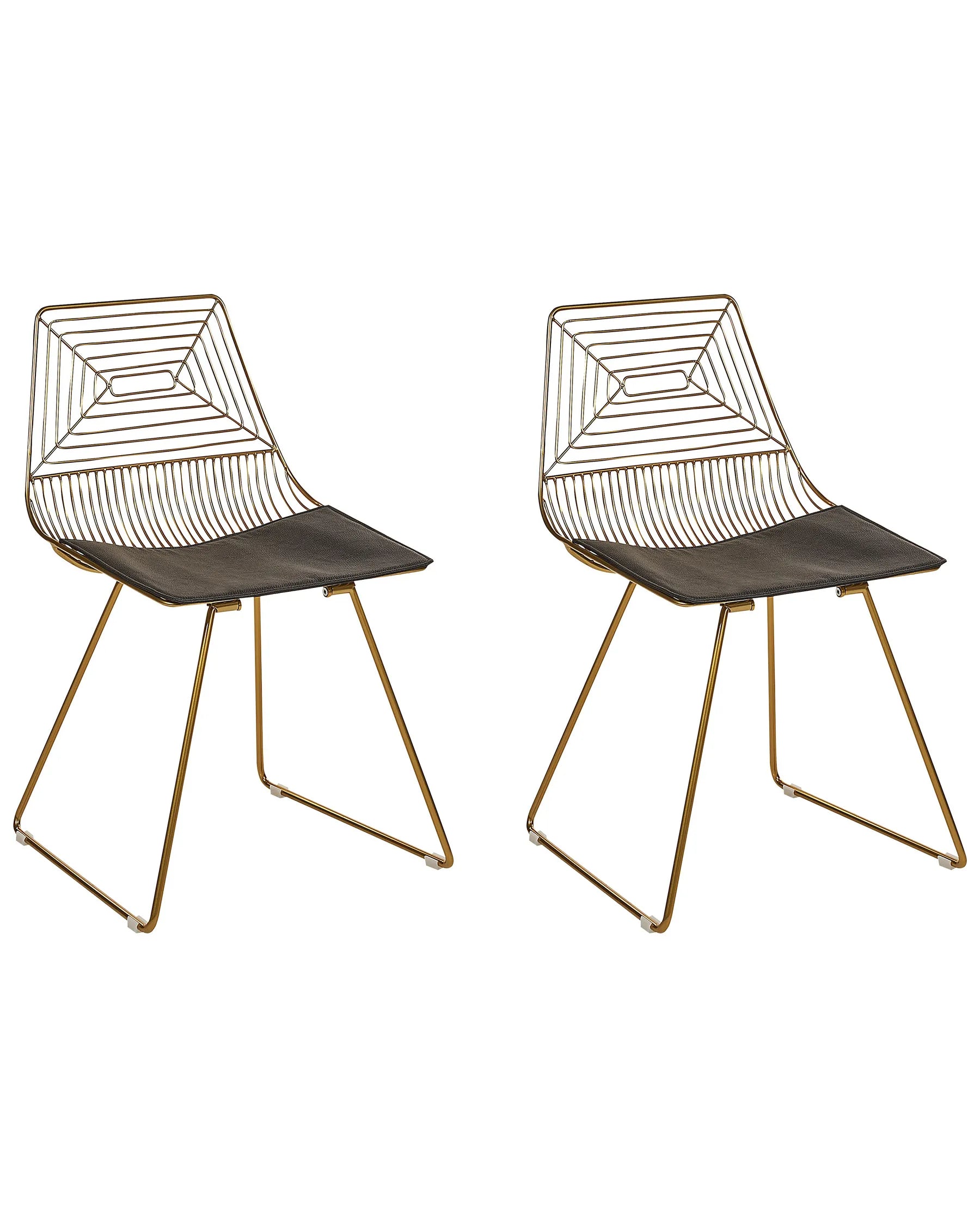 Set of 2 Dining Chairs BEATTY Metal Gold