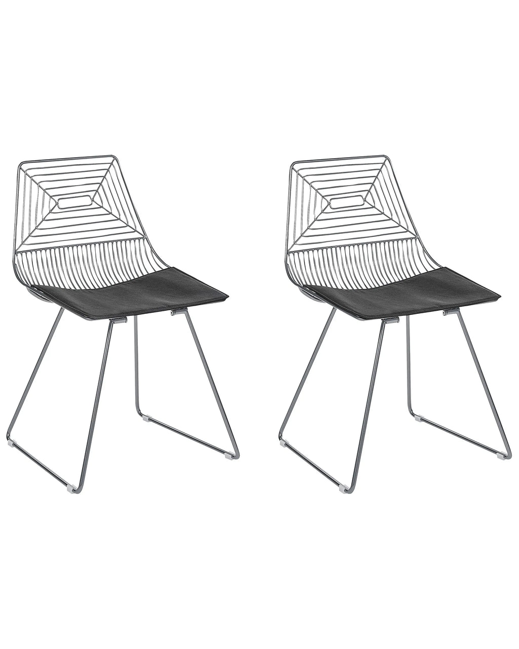 Set of 2 Dining Chairs BEATTY Metal Silver