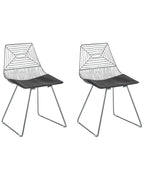 Set of 2 Dining Chairs BEATTY Metal Silver
