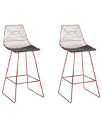 Set of 2 Bar Chairs BISBEE Metal Rose Gold