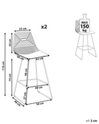 Set of 2 Bar Chairs BISBEE Metal Black