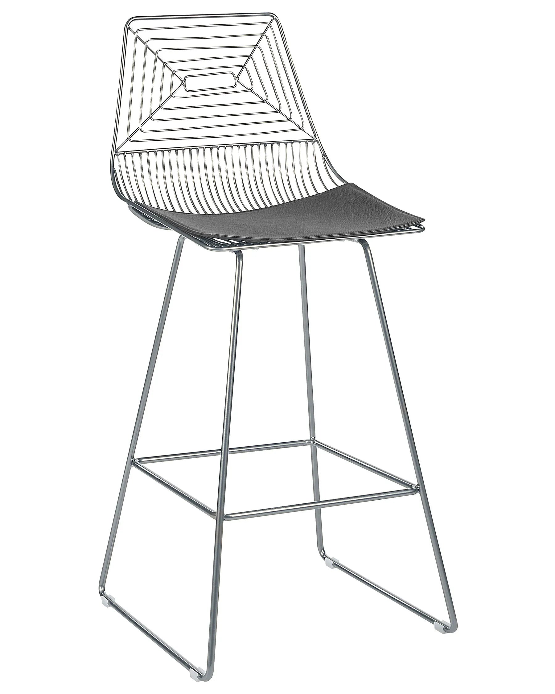 Set of 2 Bar Chairs BISBEE Metal Silver