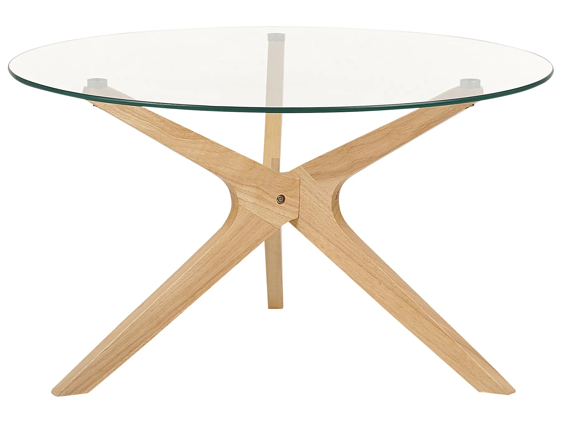 Coffee Table VALLEY Tempered Glass Light Brown