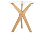 Set of 2 Coffee Tables VALLEY Tempered Glass Light Brown
