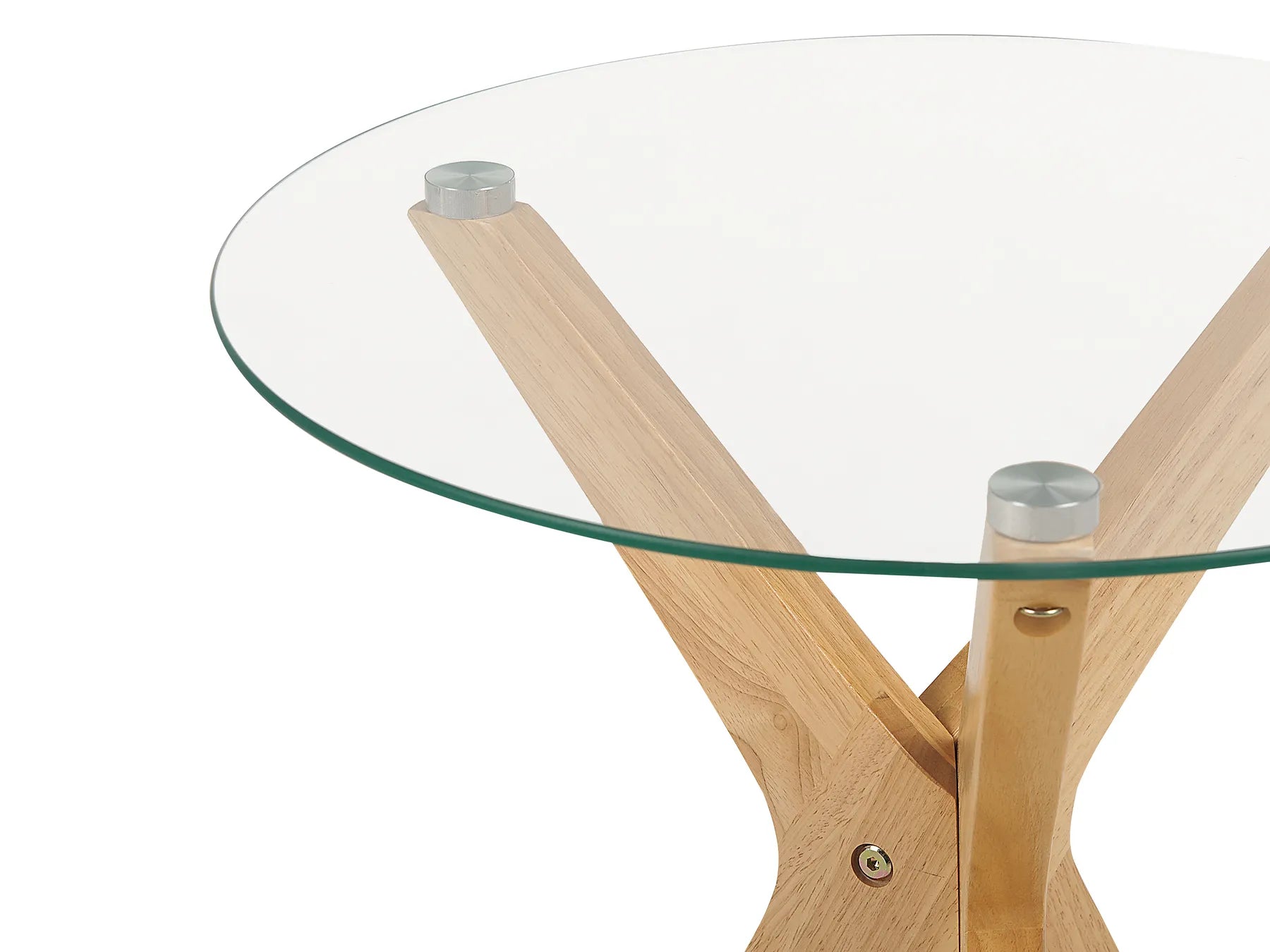 Set of 2 Coffee Tables VALLEY Tempered Glass Light Brown