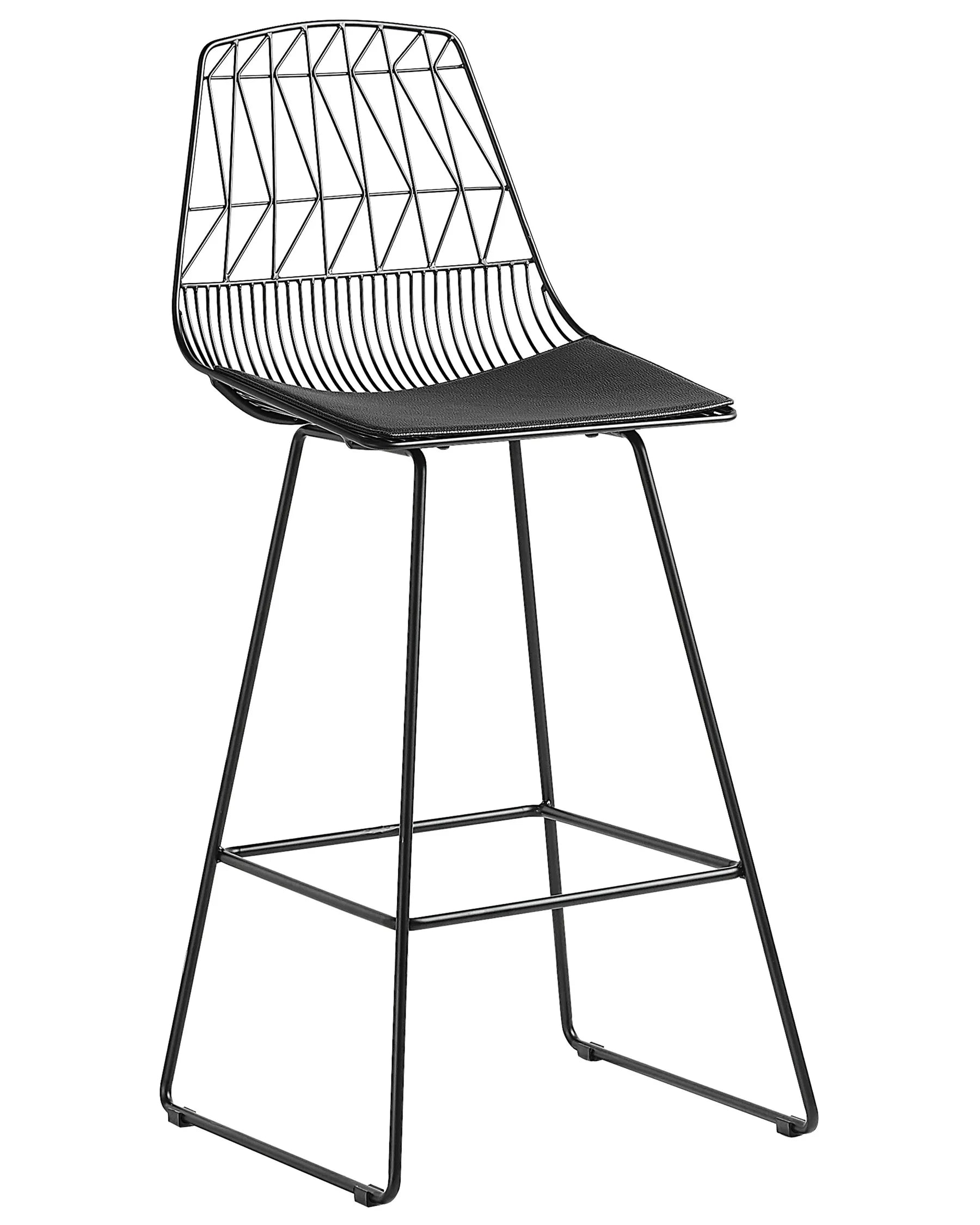 Set of 2 Bar Chairs PRESTON Metal Black