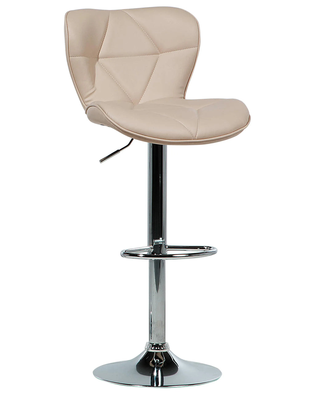 Set of 2 Bar Chairs VALETTA Faux Leather Swivel Light Beige