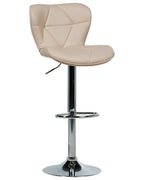 Set of 2 Bar Chairs VALETTA Faux Leather Swivel Light Beige