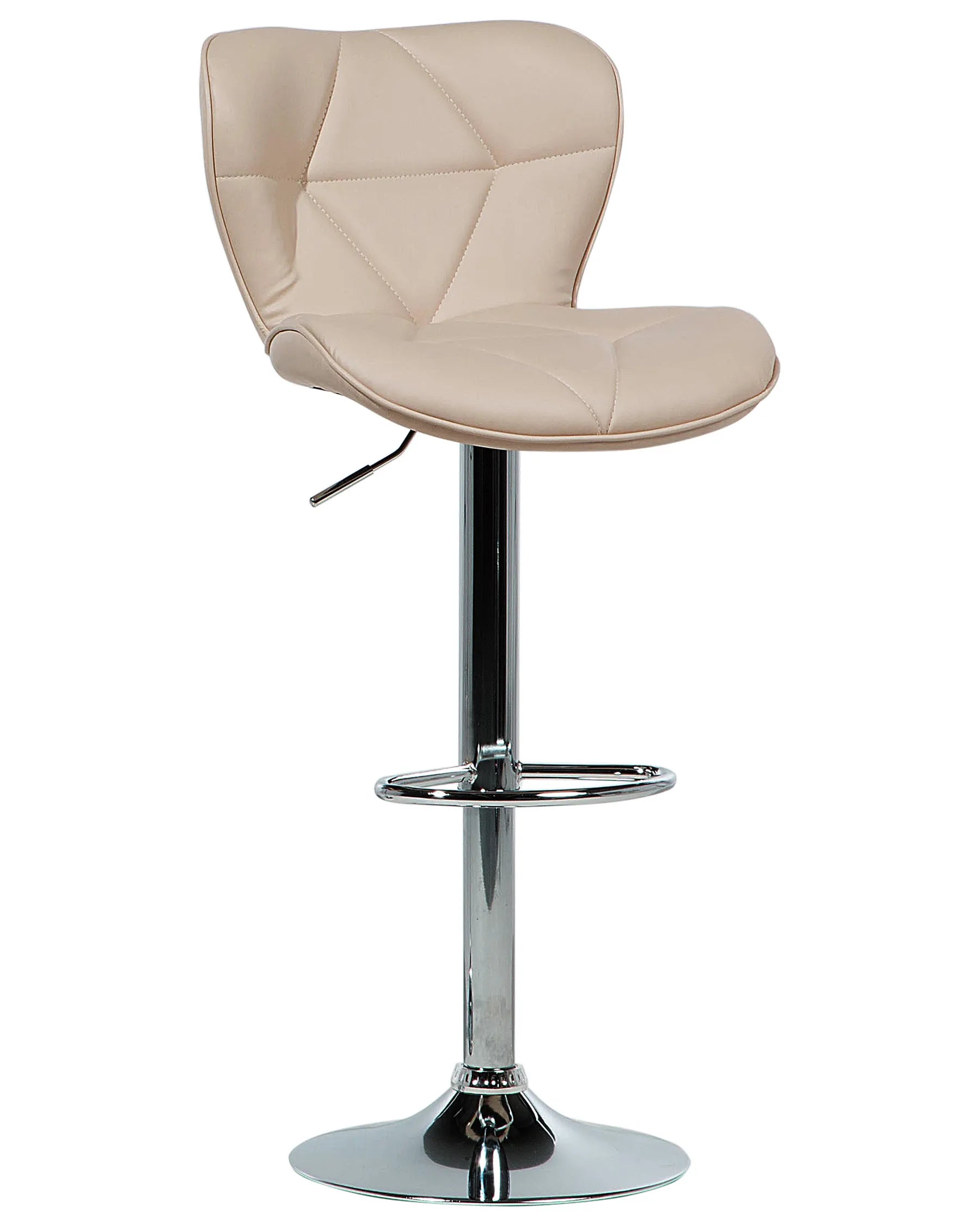 Set of 2 Bar Chairs VALETTA Faux Leather Swivel Light Beige