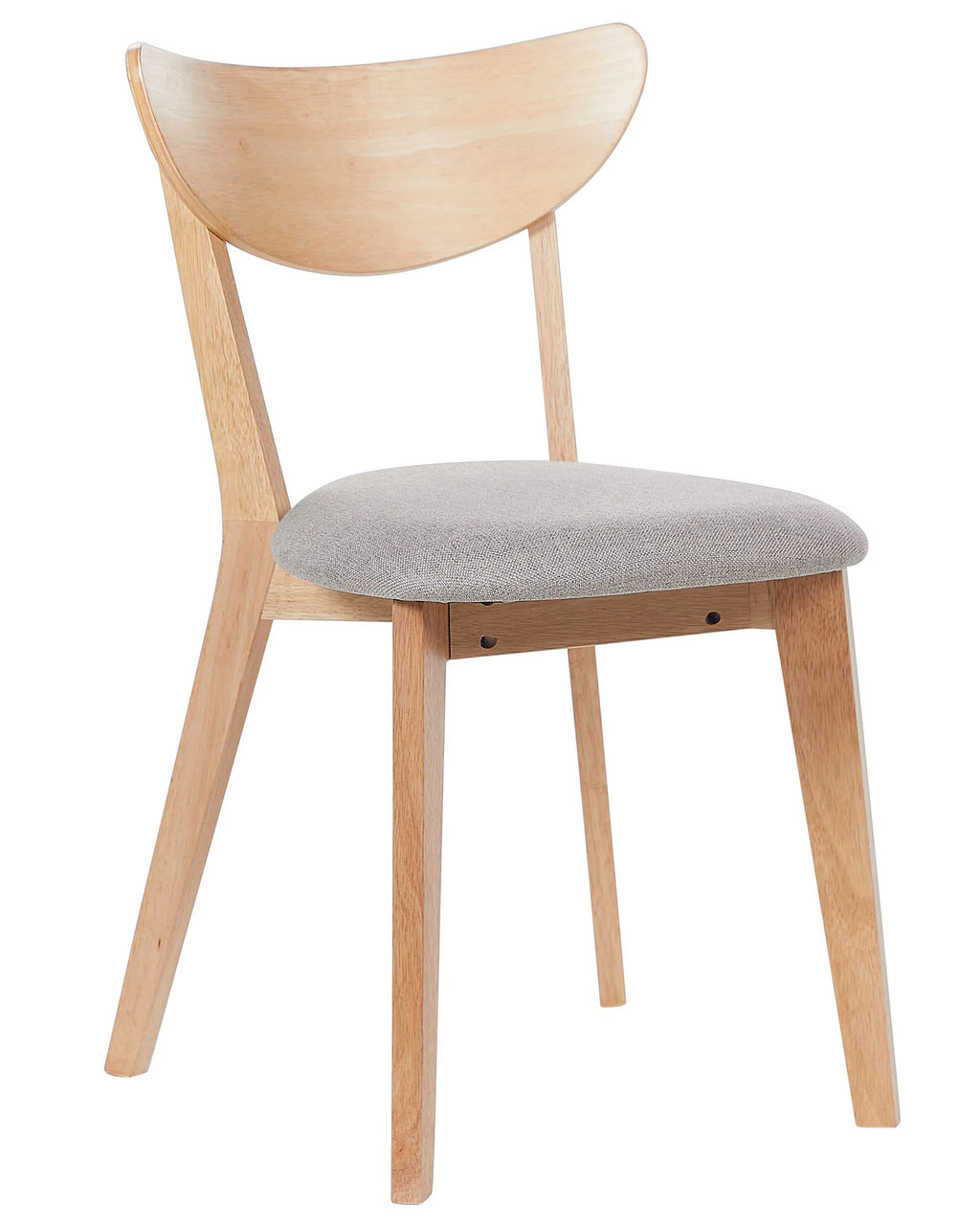 Set of 2 Dining Chairs ERIE Wood Light Brown/ Grey