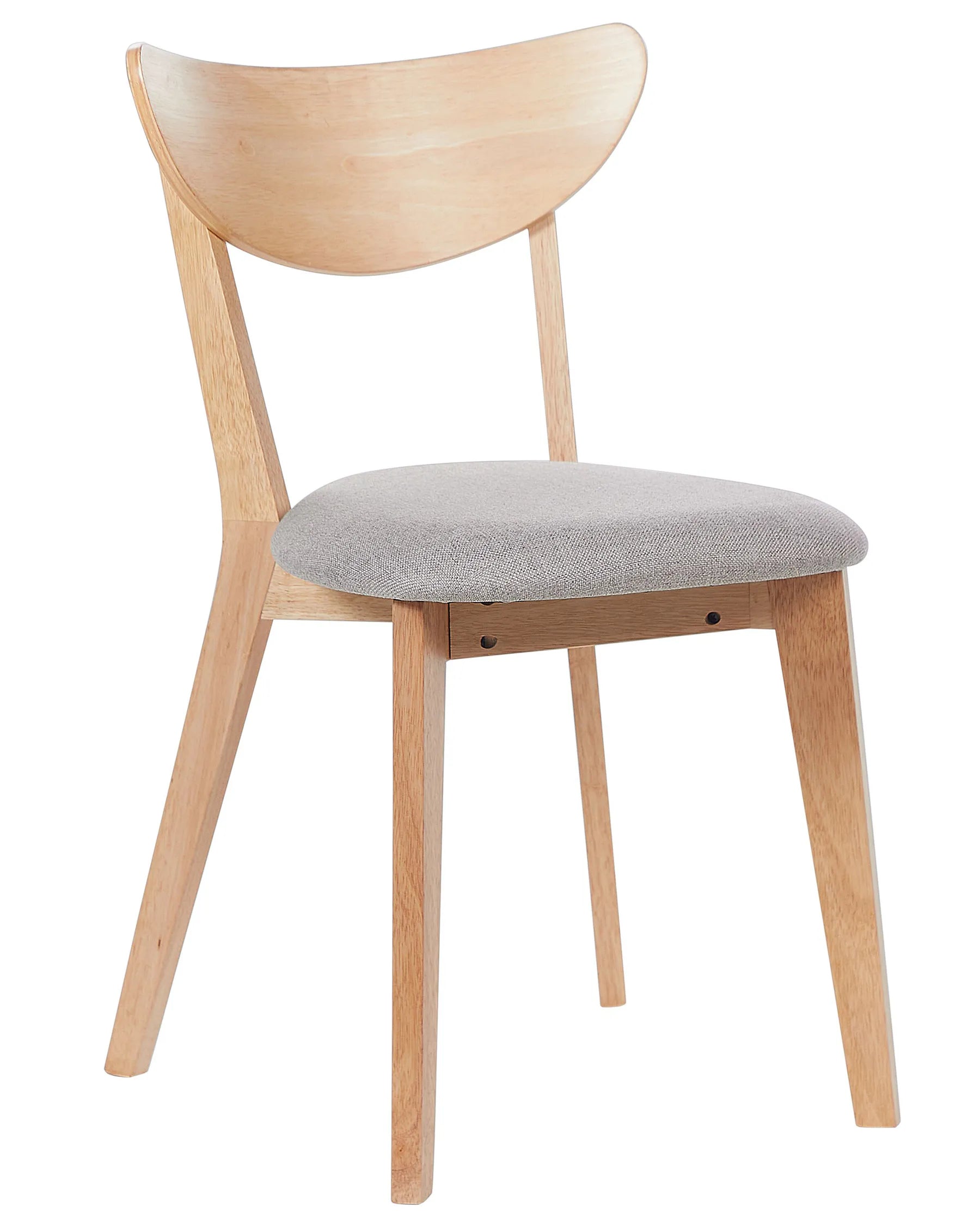Set of 2 Dining Chairs ERIE Wood Light Brown/ Grey
