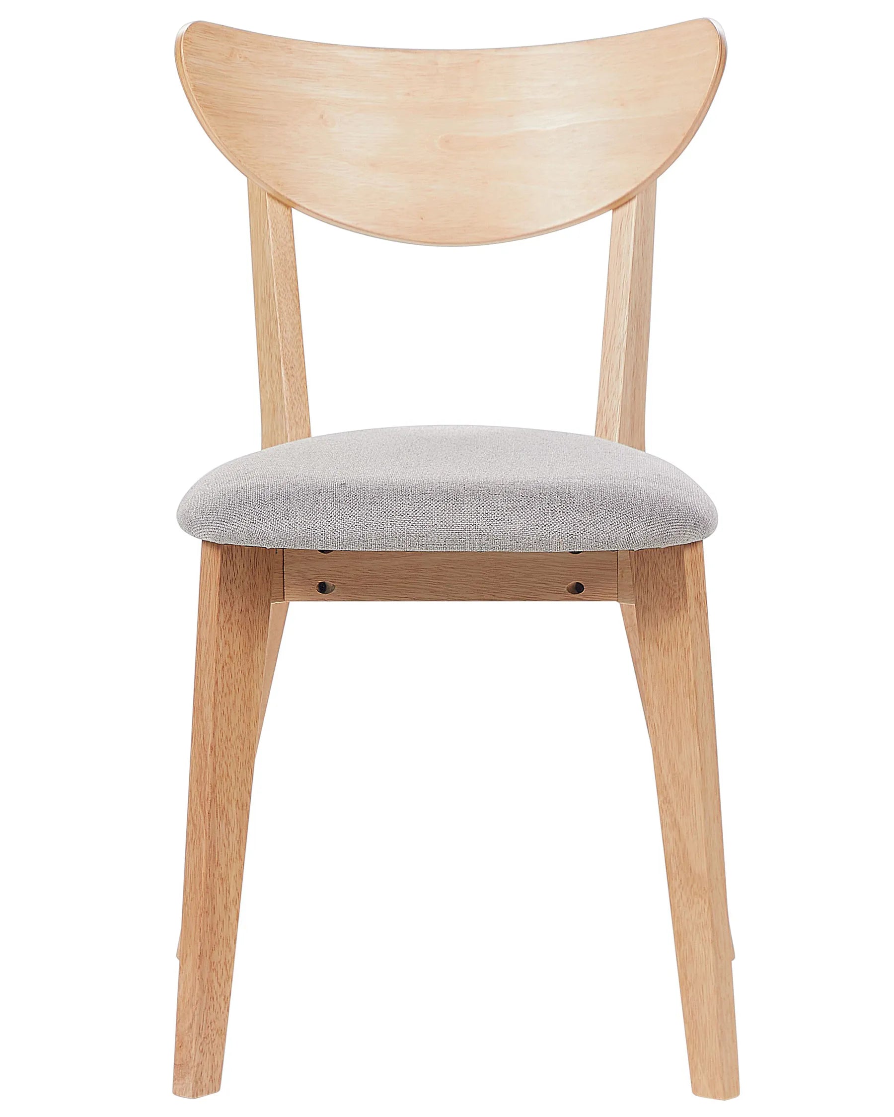 Set of 2 Dining Chairs ERIE Wood Light Brown/ Grey