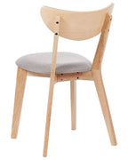 Set of 2 Dining Chairs ERIE Wood Light Brown/ Grey