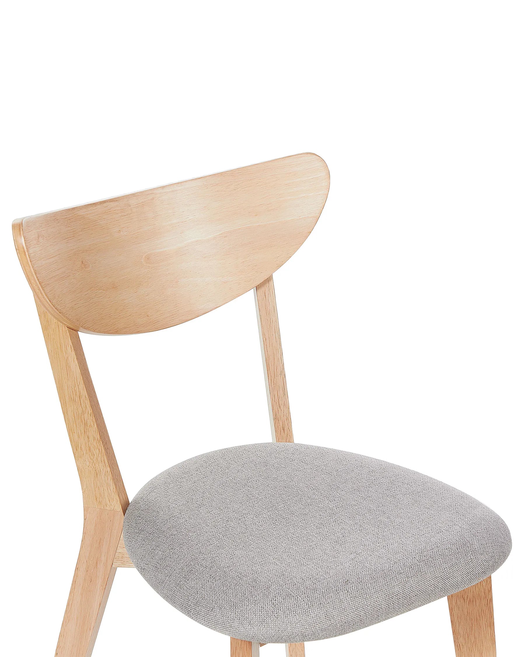 Set of 2 Dining Chairs ERIE Wood Light Brown/ Grey