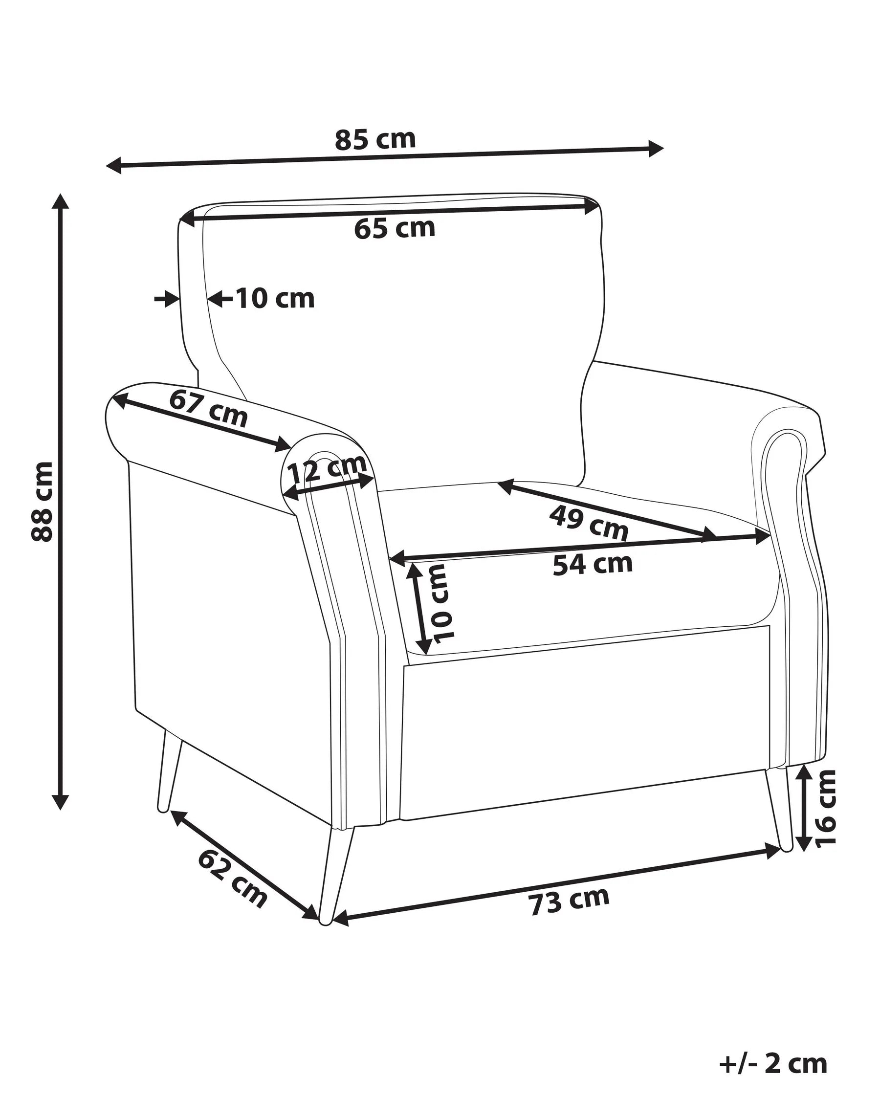 Armchair VIETAS Fabric Light Grey