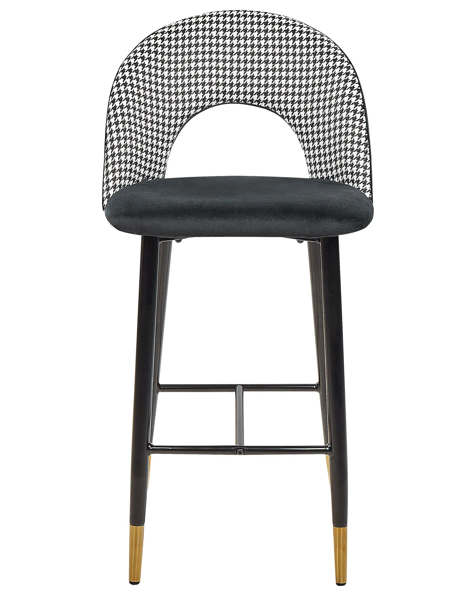 Set of 2 Bar Chairs FALTON Velvet Black/ White