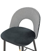 Set of 2 Bar Chairs FALTON Velvet Black/ White