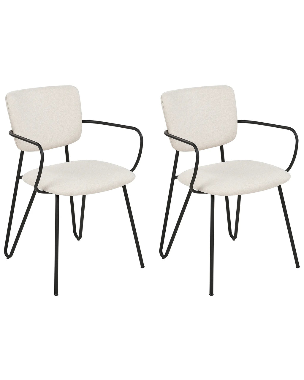 Set of 2 Dining Chairs ELKO Fabric Off-White