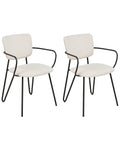 Set of 2 Dining Chairs ELKO Fabric Off-White