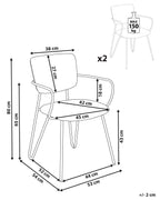 Set of 2 Dining Chairs ELKO Fabric Orange