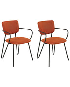 Set of 2 Dining Chairs ELKO Fabric Orange