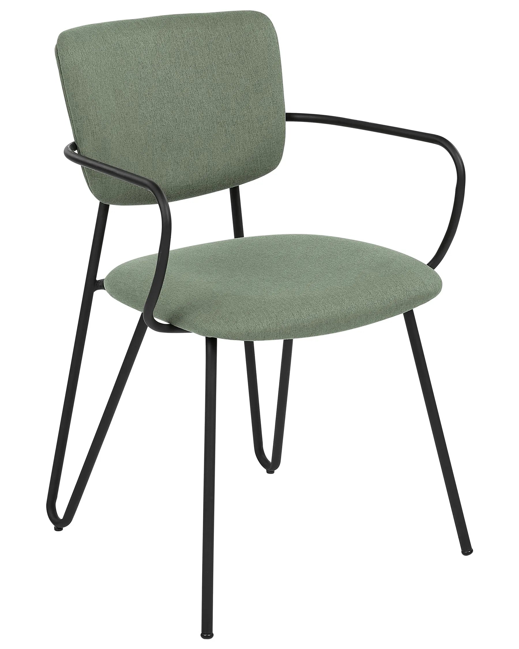 Set of 2 Dining Chairs ELKO Fabric Dark Green