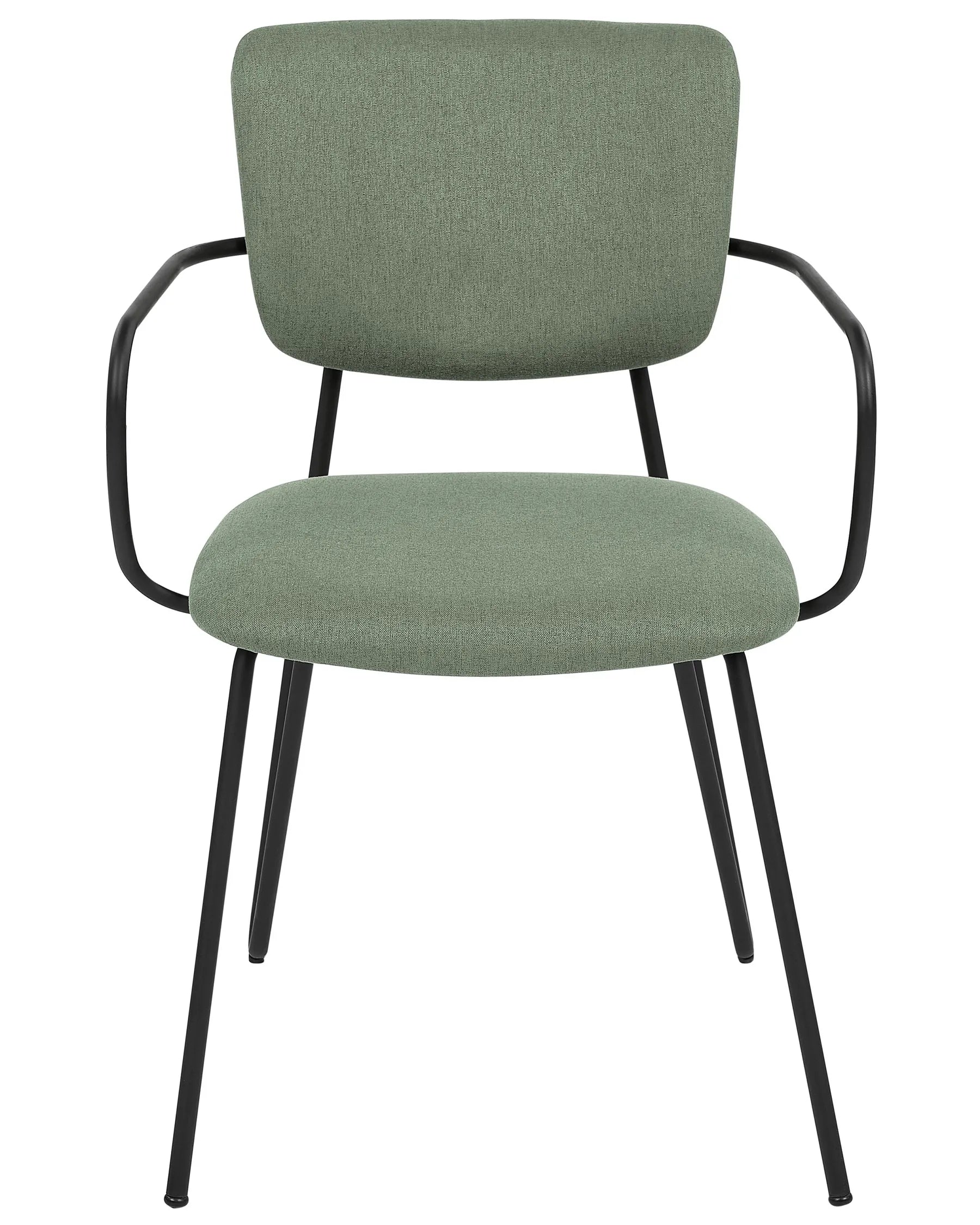 Set of 2 Dining Chairs ELKO Fabric Dark Green