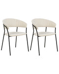 Set of 2 Dining Chairs MARIPOSA Velvet Off-White