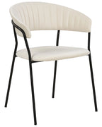 Set of 2 Dining Chairs MARIPOSA Velvet Off-White