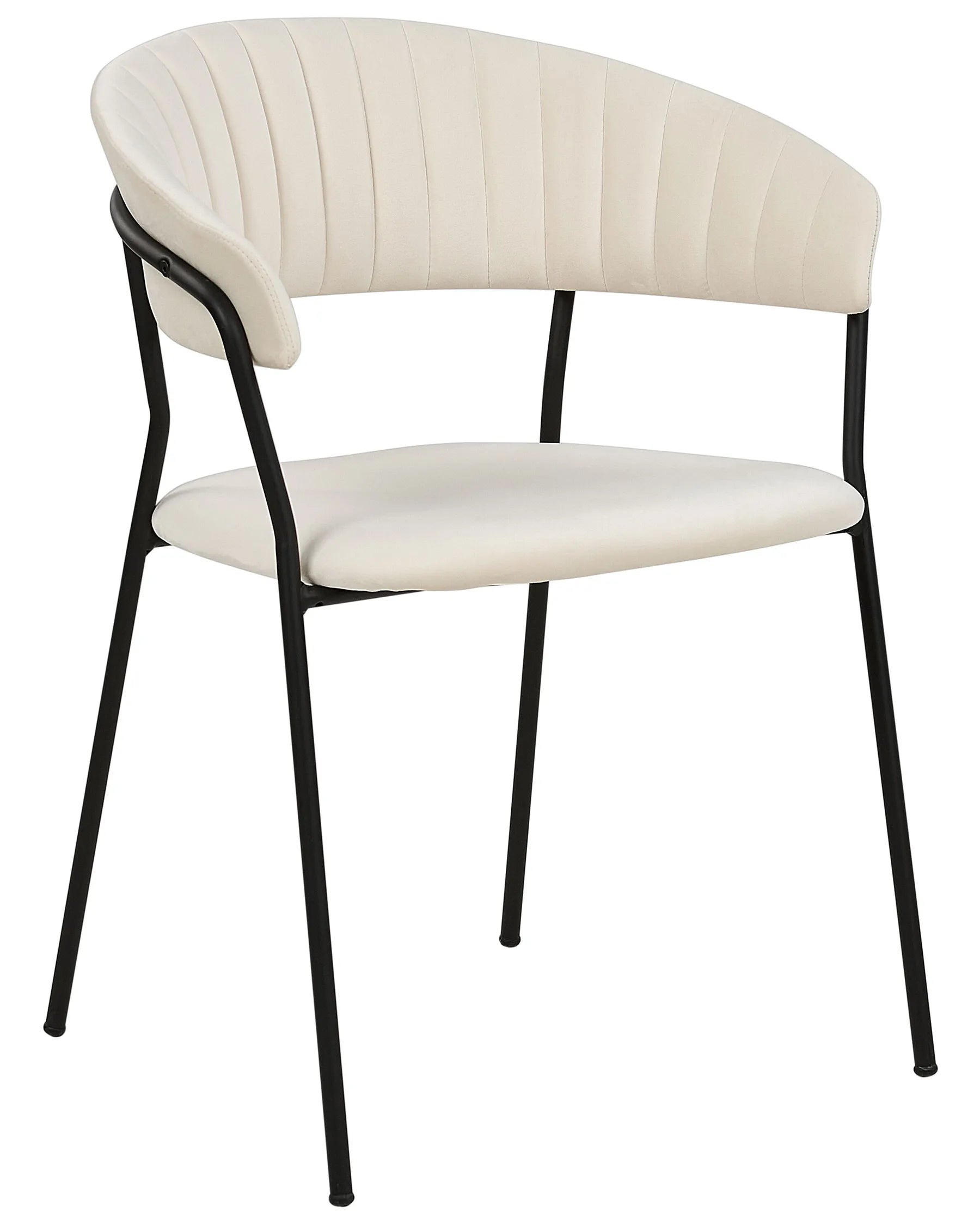 Set of 2 Dining Chairs MARIPOSA Velvet Off-White