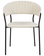Set of 2 Dining Chairs MARIPOSA Velvet Off-White