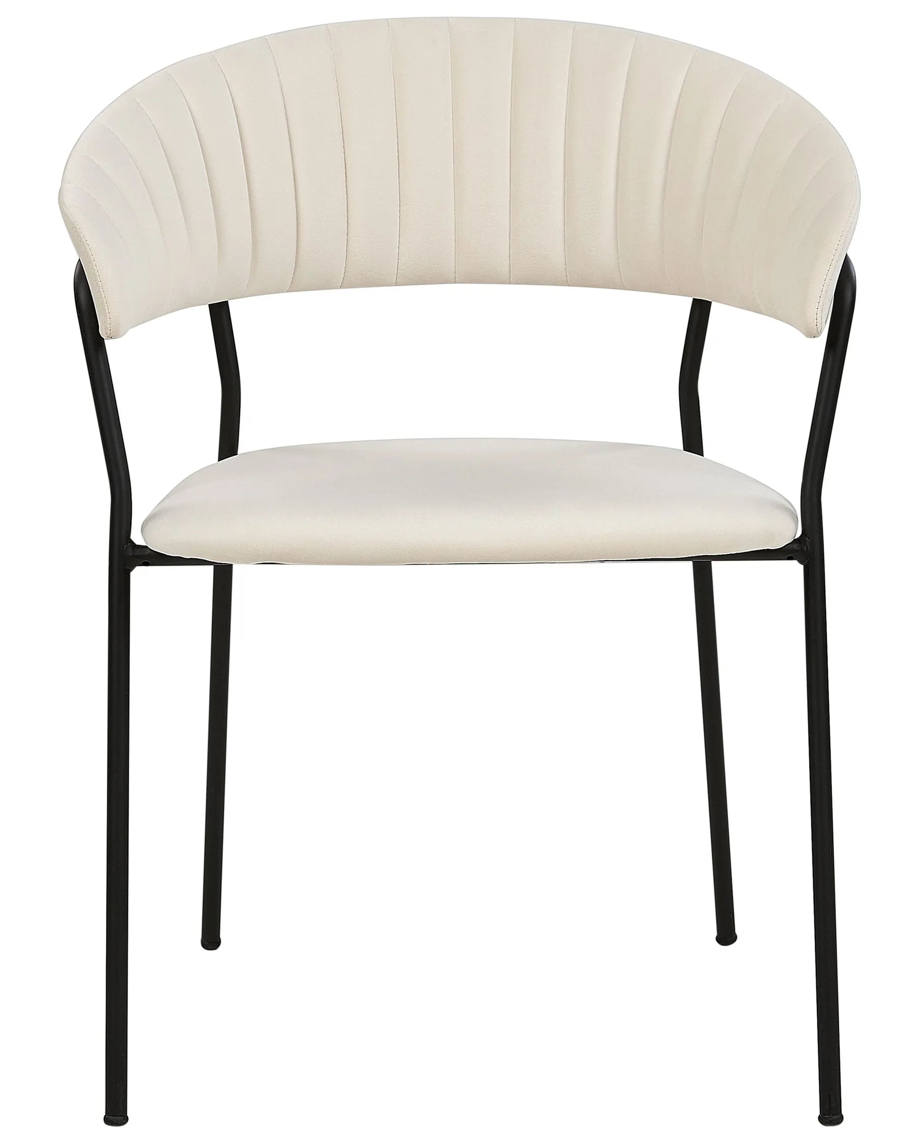 Set of 2 Dining Chairs MARIPOSA Velvet Off-White
