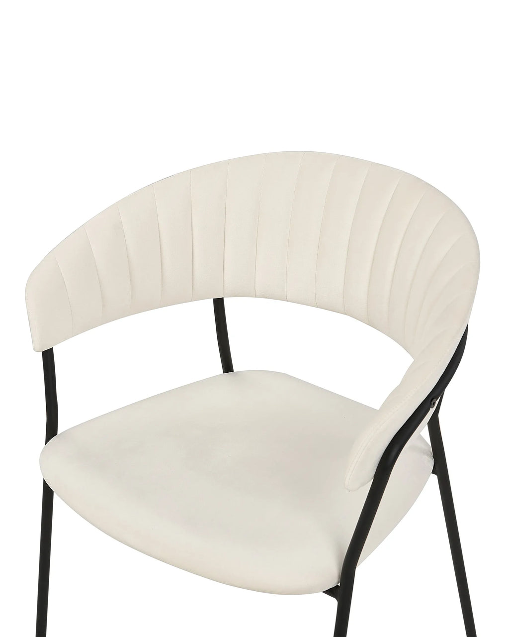 Set of 2 Dining Chairs MARIPOSA Velvet Off-White