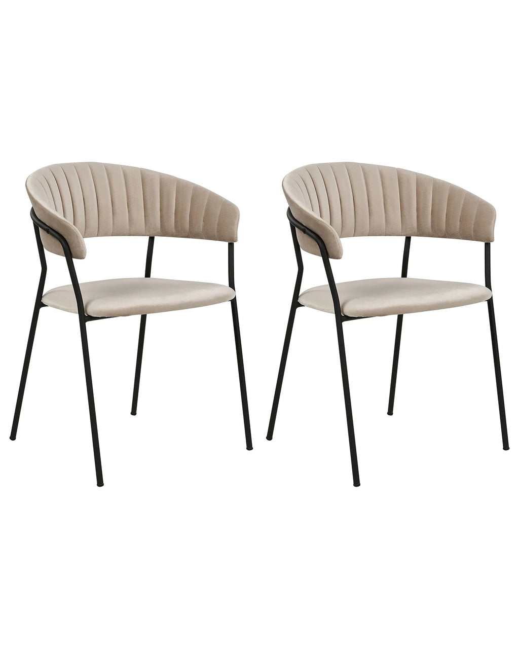 Set of 2 Dining Chairs MARIPOSA Velvet Taupe