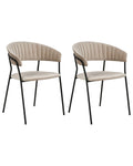 Set of 2 Dining Chairs MARIPOSA Velvet Taupe