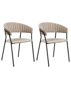 Set of 2 Dining Chairs MARIPOSA Velvet Taupe