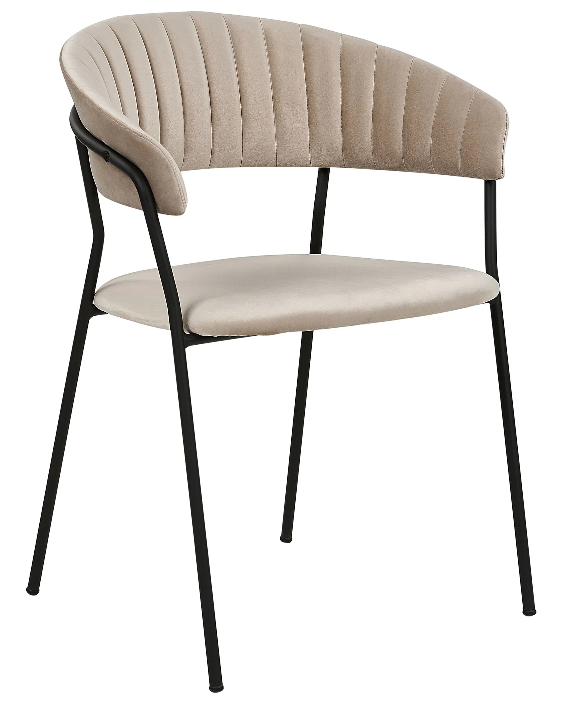 Set of 2 Dining Chairs MARIPOSA Velvet Taupe