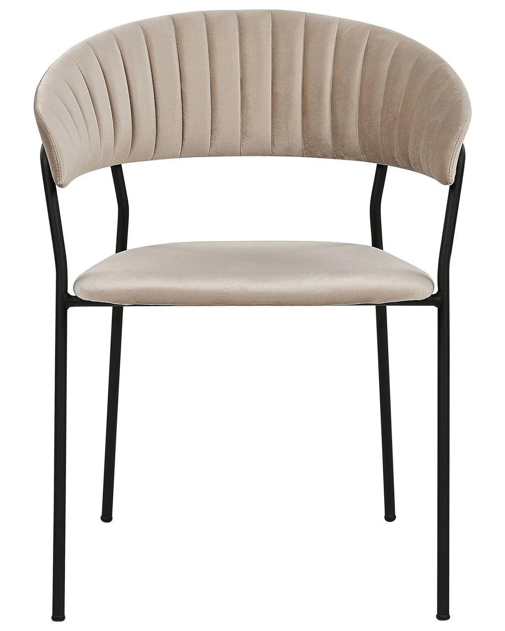 Set of 2 Dining Chairs MARIPOSA Velvet Taupe
