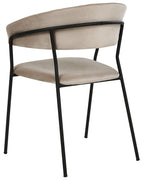 Set of 2 Dining Chairs MARIPOSA Velvet Taupe