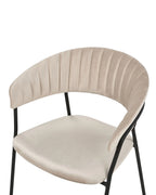 Set of 2 Dining Chairs MARIPOSA Velvet Taupe
