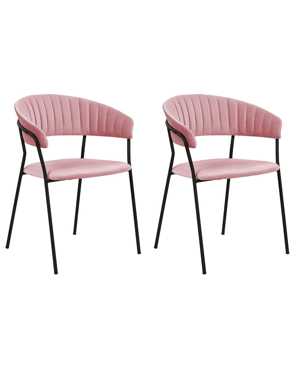 Set of 2 Dining Chairs MARIPOSA Velvet Pink