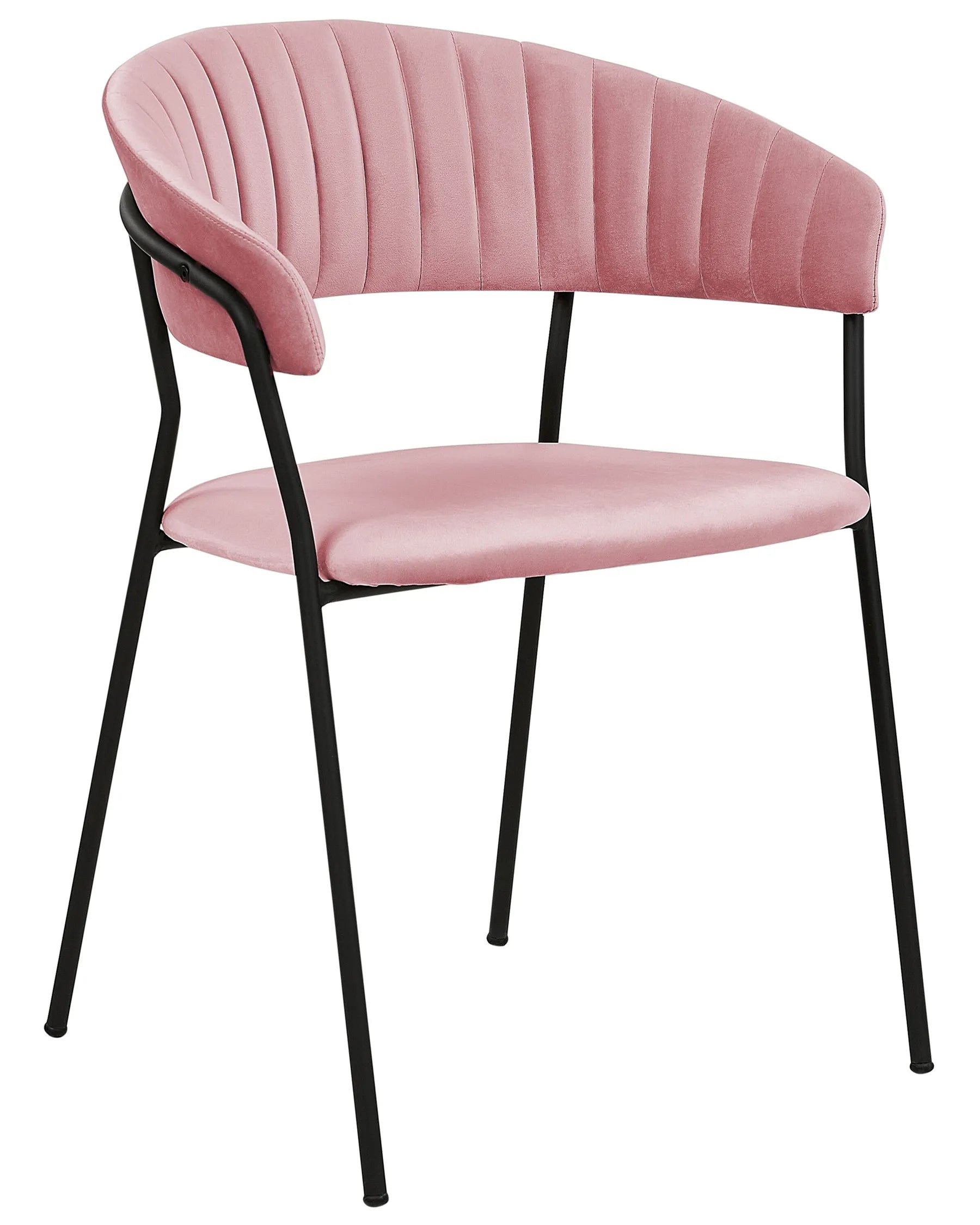 Set of 2 Dining Chairs MARIPOSA Velvet Pink