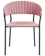 Set of 2 Dining Chairs MARIPOSA Velvet Pink