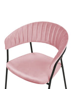 Set of 2 Dining Chairs MARIPOSA Velvet Pink