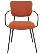 Set of 2 Dining Chairs ELKO Fabric Orange