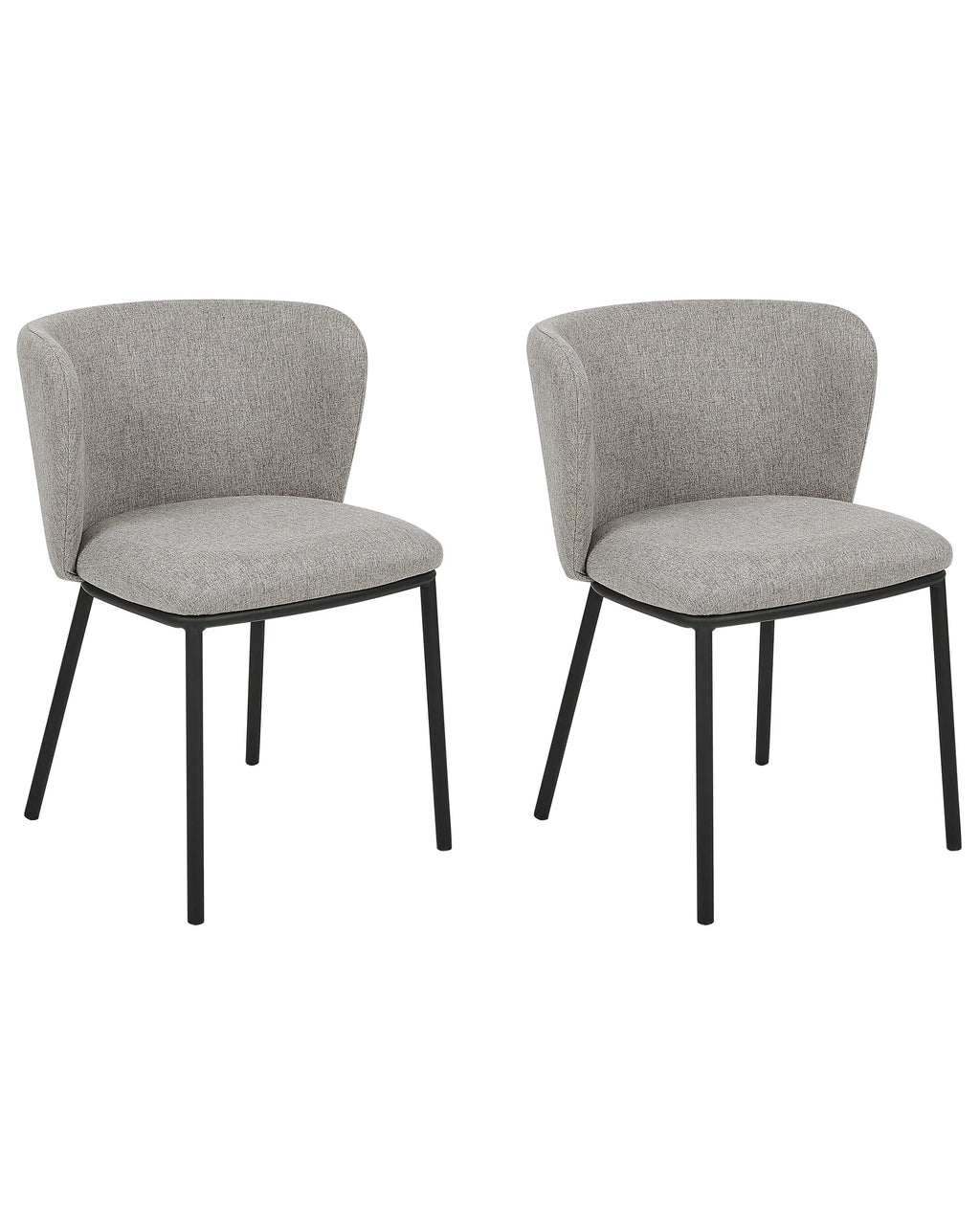 Set of 2 Dining Chairs MINA Fabric Grey