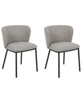 Set of 2 Dining Chairs MINA Fabric Grey