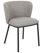 Set of 2 Dining Chairs MINA Fabric Grey