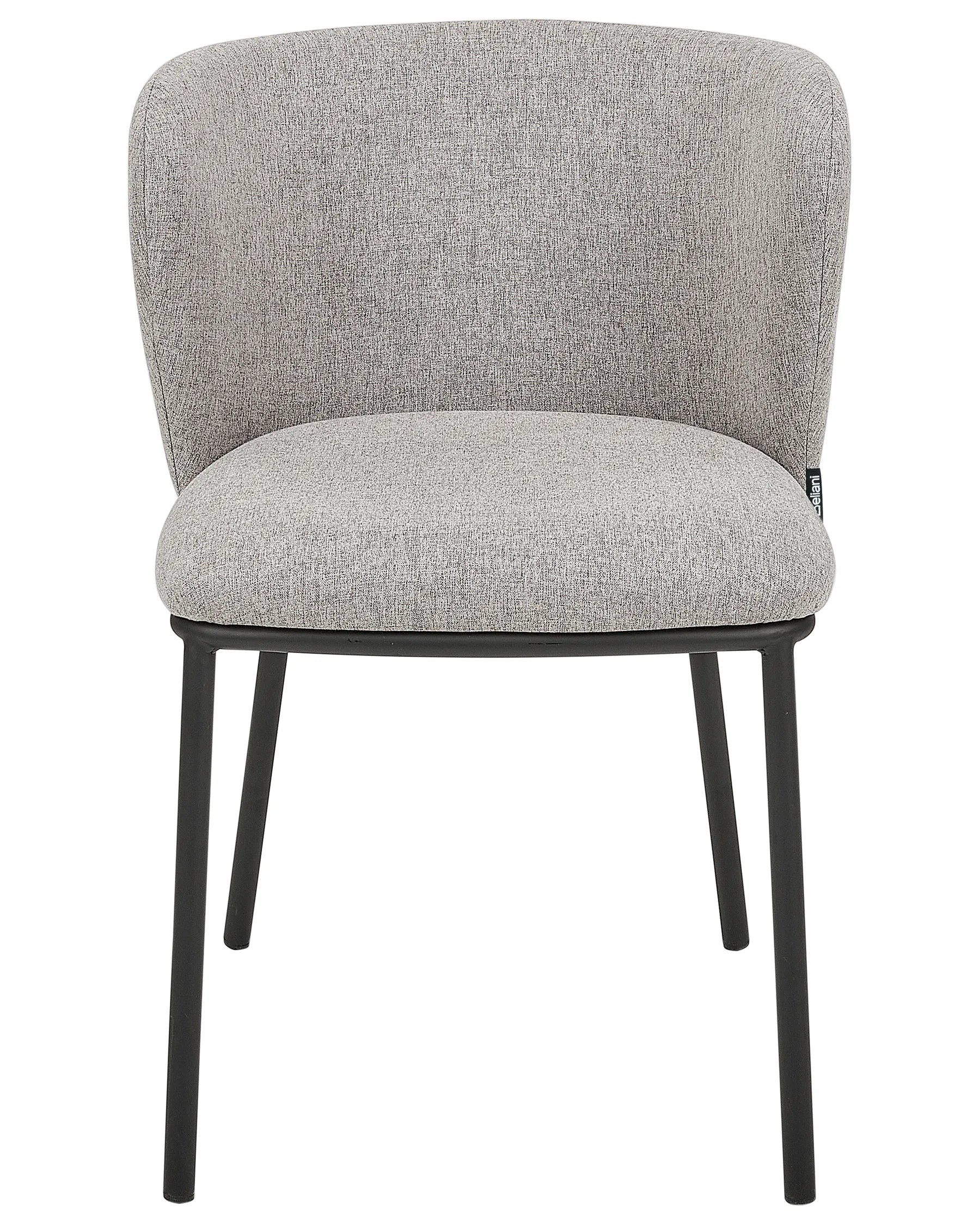 Set of 2 Dining Chairs MINA Fabric Grey